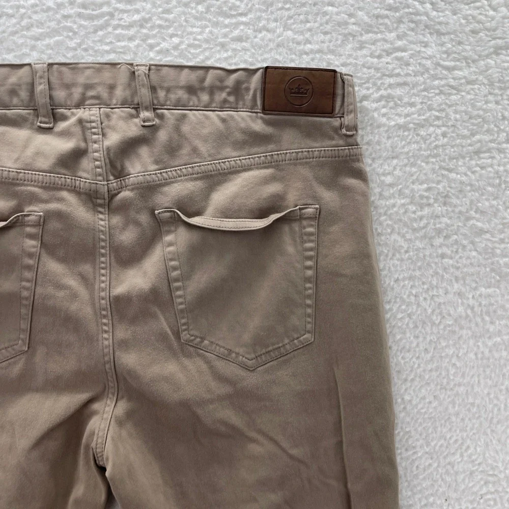 Peter Millar Pants Mens 36 Beige 5 Pocket Sateen Chino Preppy Office Luxury